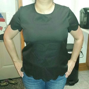 Scalloped Hem Blouse